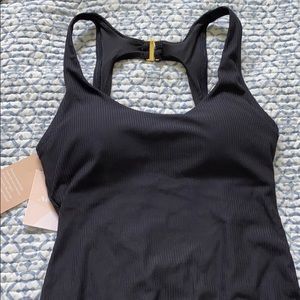 NWT Andie Swim The Catalina Ribbed Black SzM
